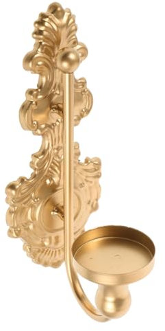 ibasenice Wandkerzenhalter Kerzenleuchter Gebürstete Kerzen Für Die Wand Konischer Kerzenhalter Retro Dekorativer Kerzenhalter Hochzeit Vintage Antiker Stab Geriffelt Goldenes