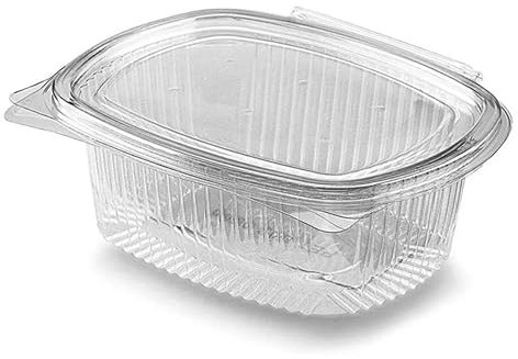 ecodrinks - Set 50 Contenitori Ovali per Alimenti Ermetici - Vaschette Impilabili per Pasta, Frutta e Verdura - Adatti a Frigo e Freezer con Coperchio Salvafreschezza (1000 ml)