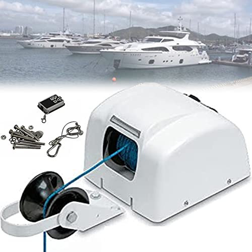 Verricello elettrico, 12 V, kit salpa ancora marina con telecomando wireless per barche, supporta ancoraggi fino a 11,3 kg