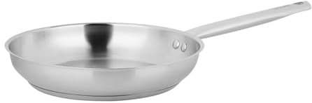 Sitram 717092 Poêle Endurance Ø20cm 100% Acier Inoxydable - fond triple épaisseur - Intérieur sans revêtement nocif - Tous feux dont induction