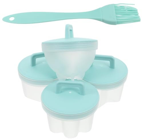 Yardenfun 4pcs Egg Fried Mould Egg Cooker Egg Cup Holder Egg Boiler Egg Cooking Cup Plastic Plastic Egg Cups Eggcups Cooking Utensil Egg Cup Mold Boiled Egg Shaper Egg Mold Pp Sky-blue
