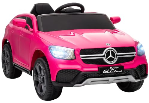AIYAPLAY Kinder Elektroauto Mercedes-Benz Concept GLC Coupe 12V Rosa | Mit Fernbedienung, 2 Motor, 3 Geschwindigkeiten, Kinderfahrzeug Mit Softstart, MP3, LED, Hupe, Für 3-6 Jahre