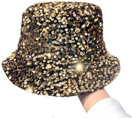 SSKHE Pailletten Hut Unisex, Glitzer Hut für Disco Outfit, Faschingshüte Karneval Kopfbedeckung, Pailletten Accessoires für Fasching Glitzer Kostüm Outfit Damen Herren