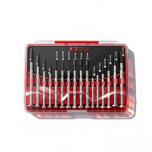 16PCS Mini Precision Screwdriver Set, Mini Screwdriver Set with 16 Size Flathead and Phillips Kit, Small Screwdriver Sets Profession Magnetic Repair Tool for Jewelry,Computer, Eyeglass & Watch Repair