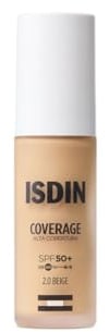 ISDIN Coverage LSF 50+ 2.0, Beige, Make-up-Grundierung mit hohem Schutz, der den Ton vereinheitlicht und modulare Abdeckung mit Anti-Aging-Wirkung, Make-up, schützt und pflegt in einer einzigen Geste