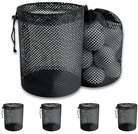 Mordx Aufbewahrungstasche für Golfbälle – 6er-Pack Netzbeutel mit Kordelzug, Golfball-Aufbewahrungstasche, Aufbewahrungstasche für Sportausrüstung, zum Sammeln von halben Bällen, Tennis