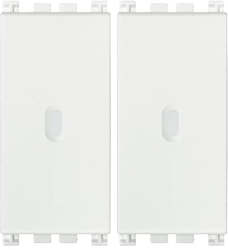 VIMAR 19100.B Interruttore assiale 1P serie Arké, 10 AX 250 V illuminabile, tasto sostituibile, max 100 W per lampade con alimentatore integrato (IEC 60669-1:2017), bianco (Confezione da 2)