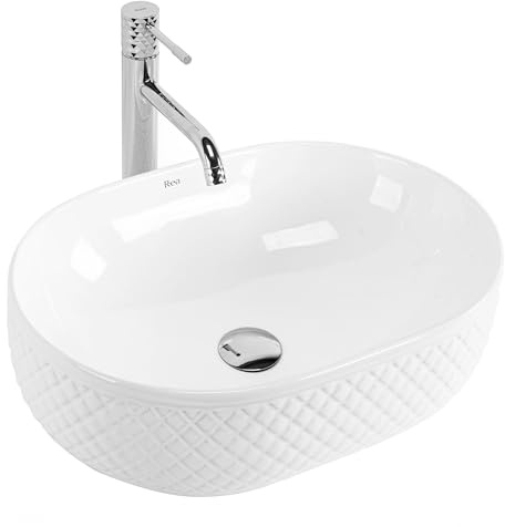 Rea - Lavabo ovale Octavia, 49 x 35,5 x 15 cm, Blanc