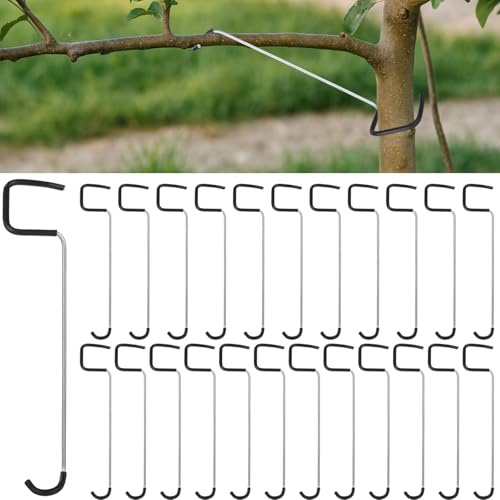 24 Pcs Fruit Tree Limb Spreaders, Tree Branch Puller Spreaders for Orchard and Garden, Reusable Rubber Wrapped Steel Wire Plant Training Tools, Tree Open Angle Bending Tools for Branch Support