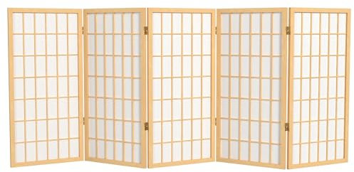 Orientalisches Möbel, 90 cm Shoji-Fensterscheibe, 5 Paneele, naturfarben