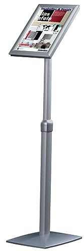 FRANKEN Infodisplay Universal A3 hoch oder quer, 91 - 131 cm höhenverstellbar, freistehend, tragbar, Aluminiumrahmen, BS0906