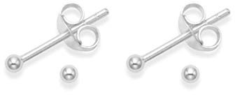 Heather Needham 2 PAIRES de clous d'oreilles en argent sterling Tiny 2mm ball - Taille : 2mm. Cadeau de clous à boule en argent sterling. B41HN/5180x2...
