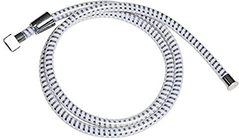 EVIDECO Moderner Biflex Flexibler PVC-Brauseschlauch, 200,7 cm, weiß/silber