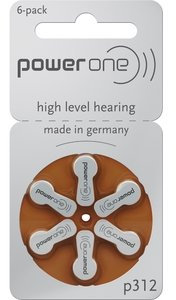 Power One PR41-ZL3, Pile per apparecchi acustici, tipo 312, confezione da 180