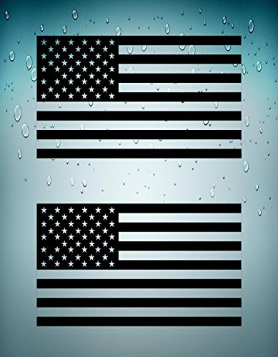 Akacha Aufkleber, Sticker, für Auto, Motorrad, USA-Flagge, Schwarz, 2 Stück