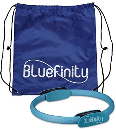 Relaxdays Bluefinity Pilates Ring, Doppelgriff, Gepolstert, D: 39 cm, Fiberglas, Schaumstoff, Yoga Circle, Widerstandsring, türkis, 5.5 x 37 x 39 cm