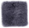 -LUXOR- living Sitzkissen Stuhl Echtfell, Flauschige Sitzauflage, Stuhlkissen, Lammfell Sitzkissen, Fell für Stühle, 34 x 34 cm Grau, 1 Kissen