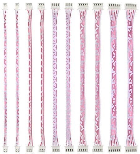 BGTXINGI 10 pcs JST XH 2/3/4/5/6 Broches avec câble FamilyMall Double Xh2.54 mm Pitch Prise de câble de 30 cm (Rose et Blanc)