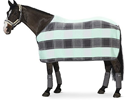 Eskadron Abschwitzdecke Dralon Check steelgrey/white/jade, Größe (cm):155 cm