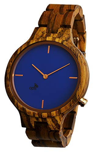 Opis UR-F1 (Zebraholz) Damen Armbanduhr/Holz Armbanduhr/Holzuhr für Damen