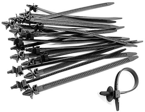 BESTEU 100 Stücke Nylon Kabelbinder Reißverschluss Nylon Reißverschluss Clip Krawatte Kabelschlaufe Wraps Befestigungsdrähte Clip Band