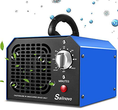 Sailnovo Ozone Generator, 6,000 mg/h Industrial Ozone Generator, Odour Killer, Ozone Air Purifier, Ozone Device, Ozone Device with Timer for Room, Smoke, Cars, Pets, All Room Sizes