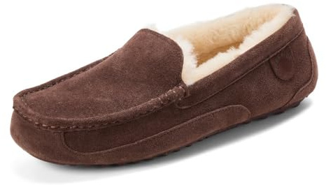 Fireside by Dearfoams Men's Moccasin Slipper, COFFEE, 12 W US