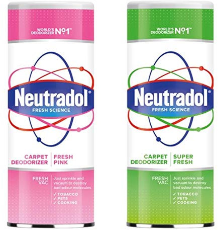 Neutradol Carpet Deodoriser 2 Pack Super Fresh and Fresh Pink Cleaning Product