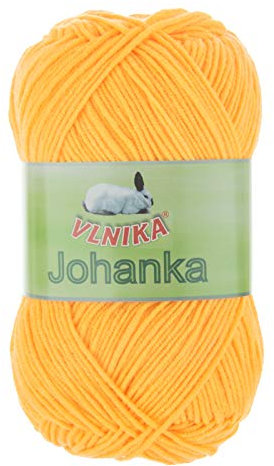 50g Strickgarn Johanka Strick-Wolle Handstrickgarn Klassikgarn Sommergarn Farbwahl, Farbe:096 mango