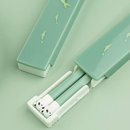 Palillos portátiles para niños, estudiantes, palillos ligeros de silicona con estuche, 7.8 / 198 mm de largo, utensilio portátil reutilizable para acampar, viajar