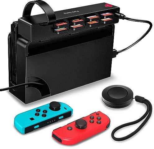 Park Sung Switch - Lector de tarjetas de juego, conmutador de juego con conmutación de control remoto, soporte para tarjetas de juego 8 en 1 (4 para interruptor de juego + 4 para almacenamiento