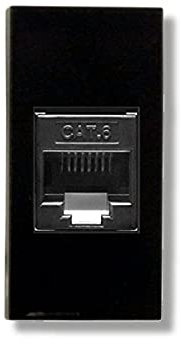 Frutto rj45 UTP CAT.6 compatible Legrand Vela foncé 683033 Prise modulaire 8 broches pour câbles Ethernet connexion à sertir sans outils Noir