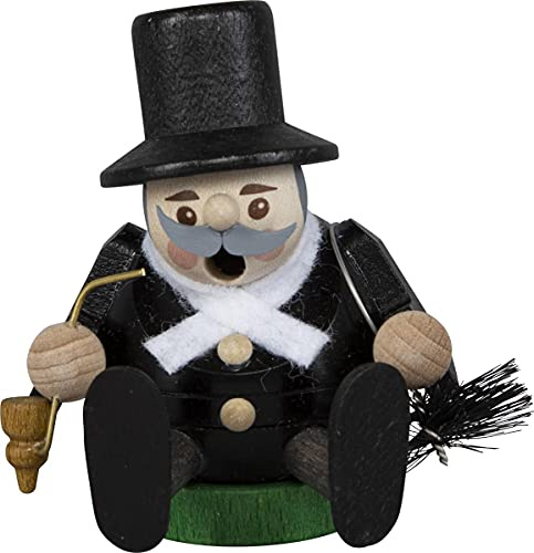 SAICO Mini Räucherfigur - Schornsteinfeger sitzend - Höhe von 8cm - EIN Stück traditioneller Handwerkskunst - liebevoll gestaltete Räucherfigur - kompakt und detailreich - Made in Germany