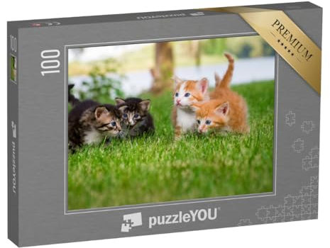 puzzleYOU: Puzzle 100 Teile „Vier kleine Kätzchen im Garten“ – aus der Puzzle-Kollektion Katzen-Puzzles