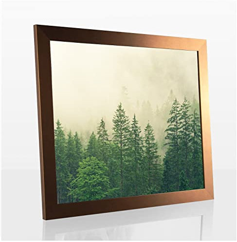 Monaldo Deluxe Bilderrahmen Posterrahmen 90 x 60 cm Kupfer Dekor Wechselrahmen weisser Hintergrund Antireflex Kunstglas