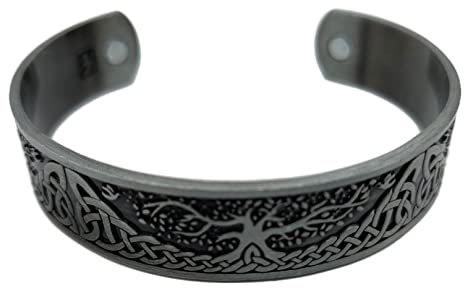 Wikinger Yggdrasil Lebensbaum II Magnet Armband Farbe Antik Silber mit Schmuckbeutel