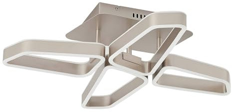 Lucande LED Deckenleuchte Quinn dimmbar (Modern) in Alu aus Metall (4 flammig,) - Lampe Deckenlampe Wohnzimmerleuchte