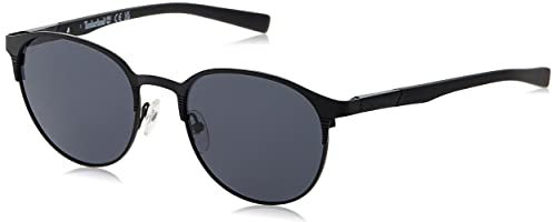 Timberland TB9309 Sonnenbrille Herren, Casual Leichte Sonnenbrille, Rechteckige Linse, Grüne Polarisierte Gläser, Mattes Schwarz