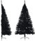 vidaXL Künstlicher Halb Weihnachtsbaum mit Ständer Christbaum Tannenbaum Dekobaum Kunstbaum Weihnachten Dekoration Weihnachtsdeko Schwarz 240cm PVC