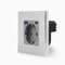 Luxus-Time Schuko Einbau Steckdose + USB 2-fach Typ A C Netzteil Ladegerät 20W Mehrfachstecker UP Ladestecker Grau mit Alurahmen Silber MP010U-BA1-15
