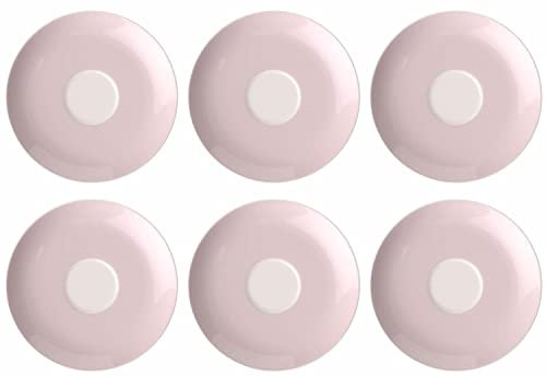 Villeroy & Boch - Rose Garden Frühstücksuntertassen 6er Set, 18 cm, Runde Unterteller, Premium Porzellan, Rosa