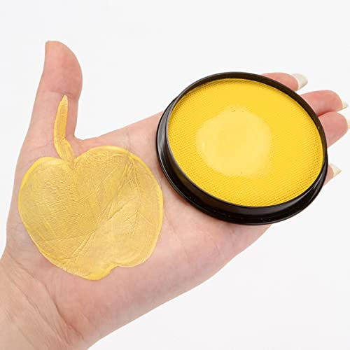 KARLOR Facial Color 30g Aqua Make-Up Pintura de carrocería de maquillaje, Base de agua Pintura de maquillaje profesionalmente para niños adultos Cosplay de carnaval de Halloween (amarillo)