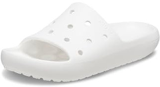 Crocs Unisex Adults,Classic Slide v2, White, 8 UK Men/ 9 UK Women