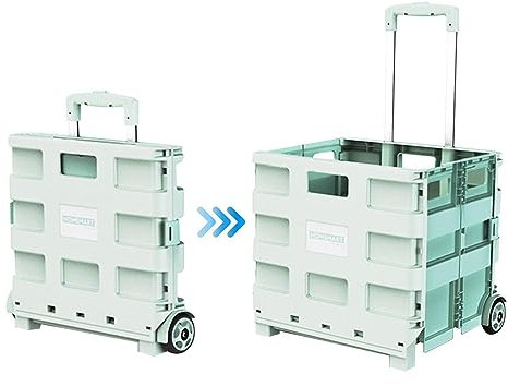 Sysdisen Rollkiste mit Rädern | Zusammenklappbarer Aufbewahrungswagen mit Rädern,Zusammenklappbarer Einkaufswagen, tragbarer rollender Werkzeugwagen für Schulen, Lagerhallen, Handwerker