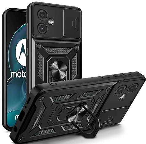 betterfon Tasche Kompatibel mit Motorola Moto G14 | Gepanzerte schützende stoßfeste Handytasche mit Kameraschutzring | Kratzfeste Tasche | Anti-Fingerabdruck Tasche | Schwarz