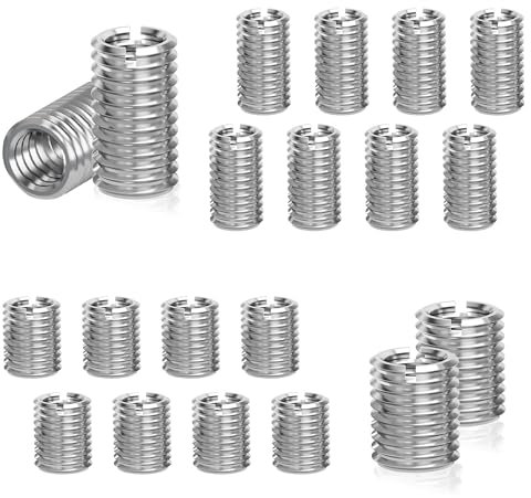 YSDMY 20 Pcs Wire Thread Inserts M6 / M8 Thread Insert, Self Tapping Thread Insert, Male Female Reducing Nut, Stainless Steel Thread Reinforce Repair Tool