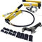 Begoniape 6T Hydraulisch Crimpzange, Abnehmbarer 360° drehbarer Kopf Kabelschuhe set mit Neun Austauschbare Gesenke, 16/20/25/32 TH-förmigen Stanzformen Presszange Kupferrohr