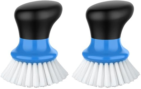 MR.SIGA Spazzola per Piatti con Manico ergonomico, Spazzola lavapiatti per Piatti, pentole, padelle per la Pulizia della Cucina, Blu, 2 pezzi