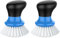 MR.SIGA Palm Dish Brush with Ergonomic Handle, Kitchen Brush for Pot Pan Plate Sink Cleaning, Blue, Pack of 2