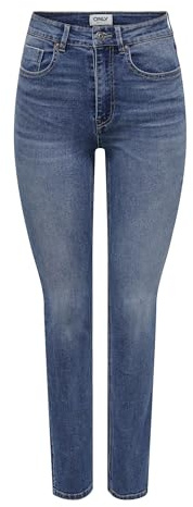 ONLY Damen Onlwillow Hw Slim DNM Gua654 Jeans, Dark Medium Blue Denim, 27 W/30 L